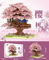 2151pcs Cherry Blossom Tree Compatible Building Block Sets Flower Construction Gift Bouquet DIY Bricks Decoration Girl Toy